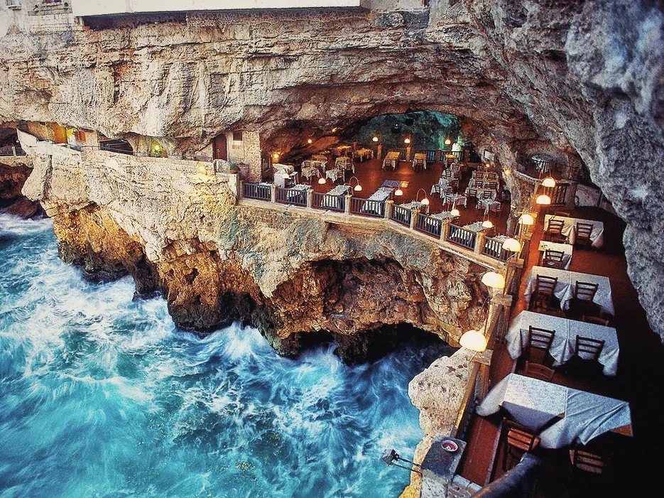 Dinner in a sea cave